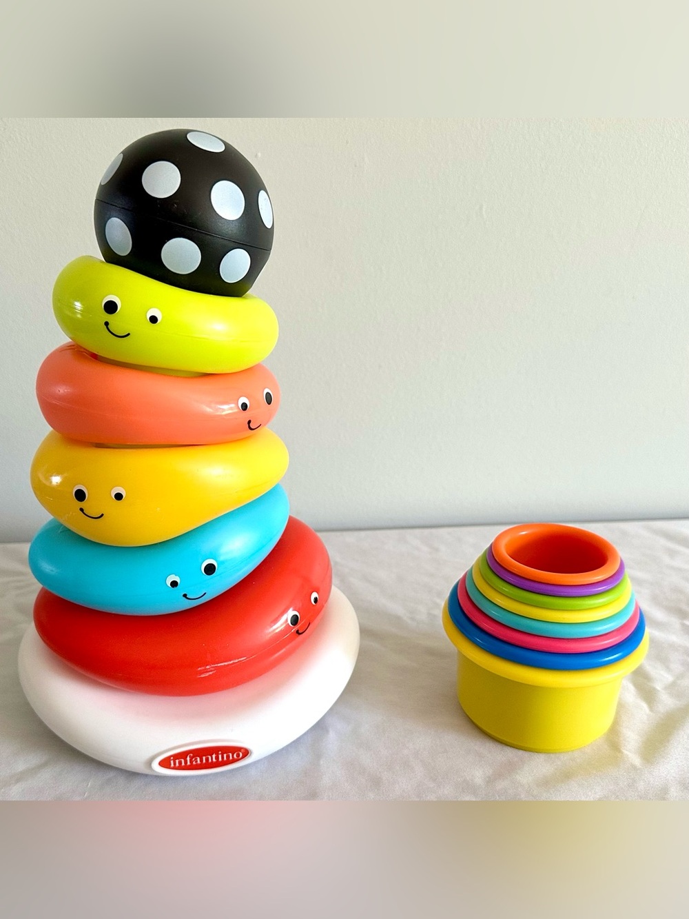 Infantino Stack & Nest Baby Toy Set Ring Stacker + Nesting Cups